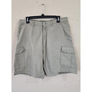 Vintage REI Men's Shorts, Greenish Greyish Beige Cargo, 6 Pockets, Size 34